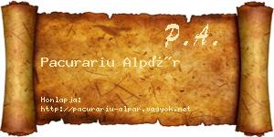 Pacurariu Alpár névjegykártya
